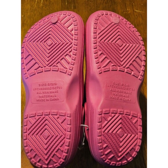 Pink Slip On Rubber Shoes Size 5/6 Crocs Style Sandals Watershoes New w/Tags - Picture 3 of 4